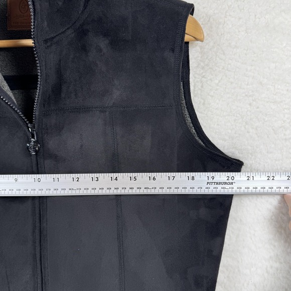Outback Trading Vest Womens Medium Black Fleece Lined Zip Front Western - Picture 7 of 8